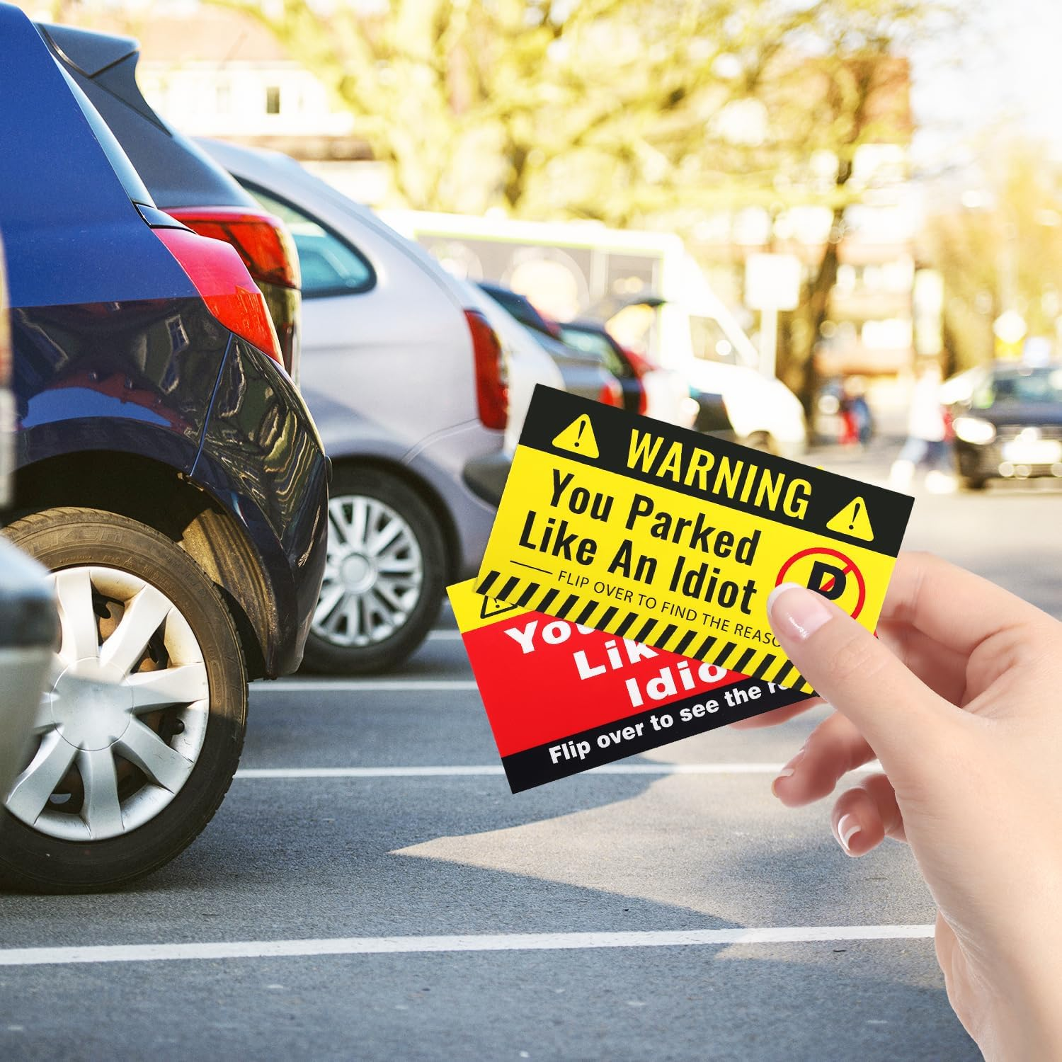 200Pcs You Parked like an Idiot Cards, 3.5X2 Inch Bad Parking Cards Stickers Funny Parking Violation Cards Multi Reasons Violations for Adults (2 Styles)