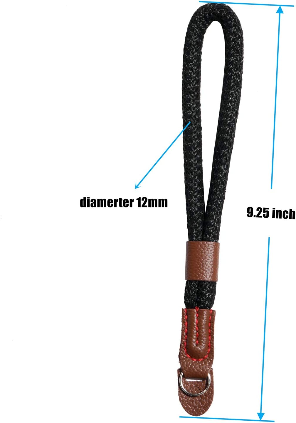 WANBY Camera Soft Cotton Hand Wrist Strap with Quick Release Buckles Camcorder Comfort Antislip Security Wrist Strap for Women Men All DSLR Universal SLR Cameras (Black) - Black image number 2