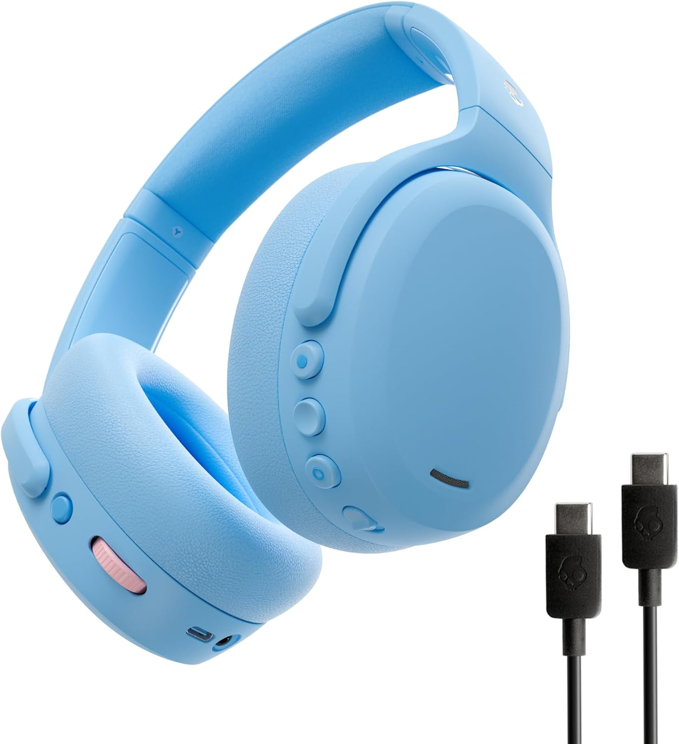 Skullcandy Crusher ANC 2 Over-Ear Noise Canceling Wireless Headphones with Sensory Bass and Extra Charging Cable, 50 Hr Battery, Microphone, Works with Bluetooth Devices - Preppy Summer Resort image number 4