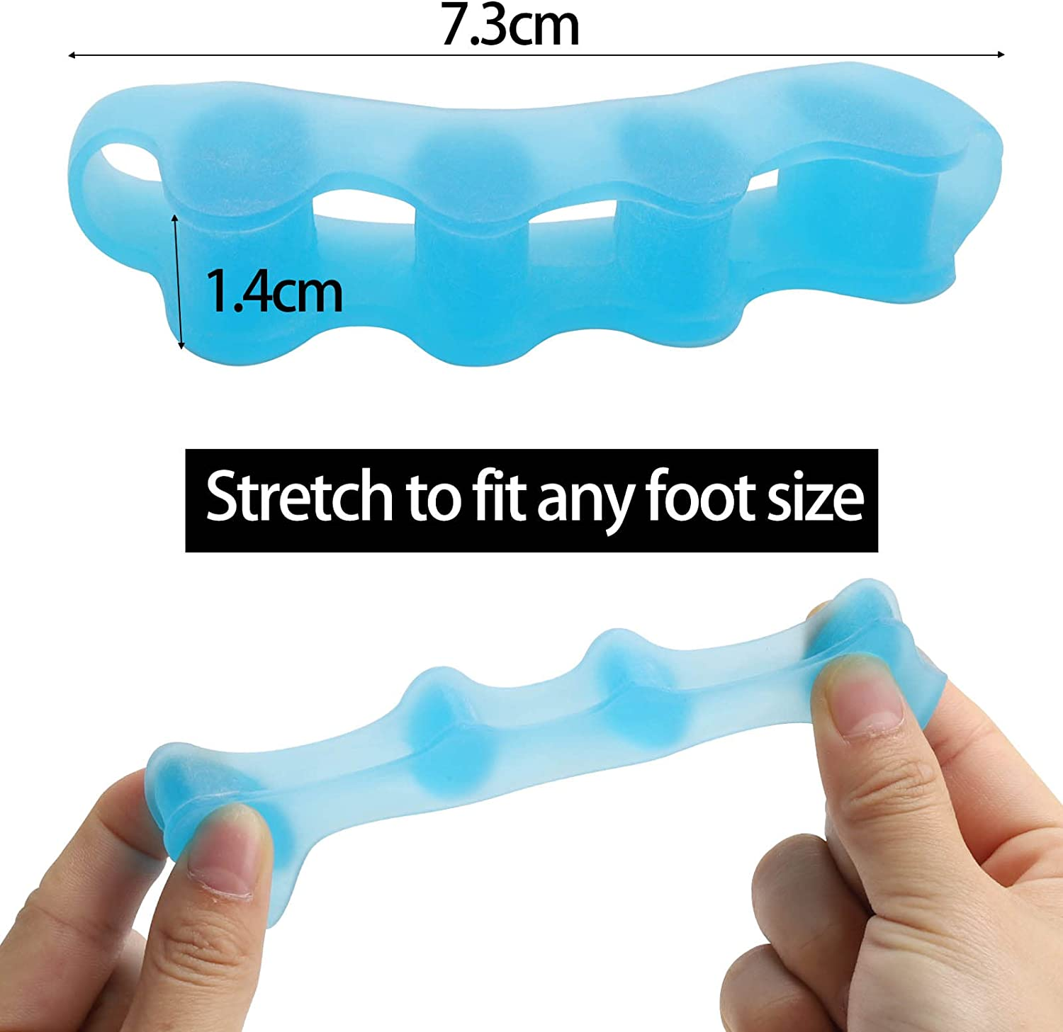 4 Pair Toe Separators Bunion Corrector for Women and Men, Gel Toe Spacers Reusable Toe Straightener Toe Stretcher Big Toe Correctors (Multi-Color) image number 1