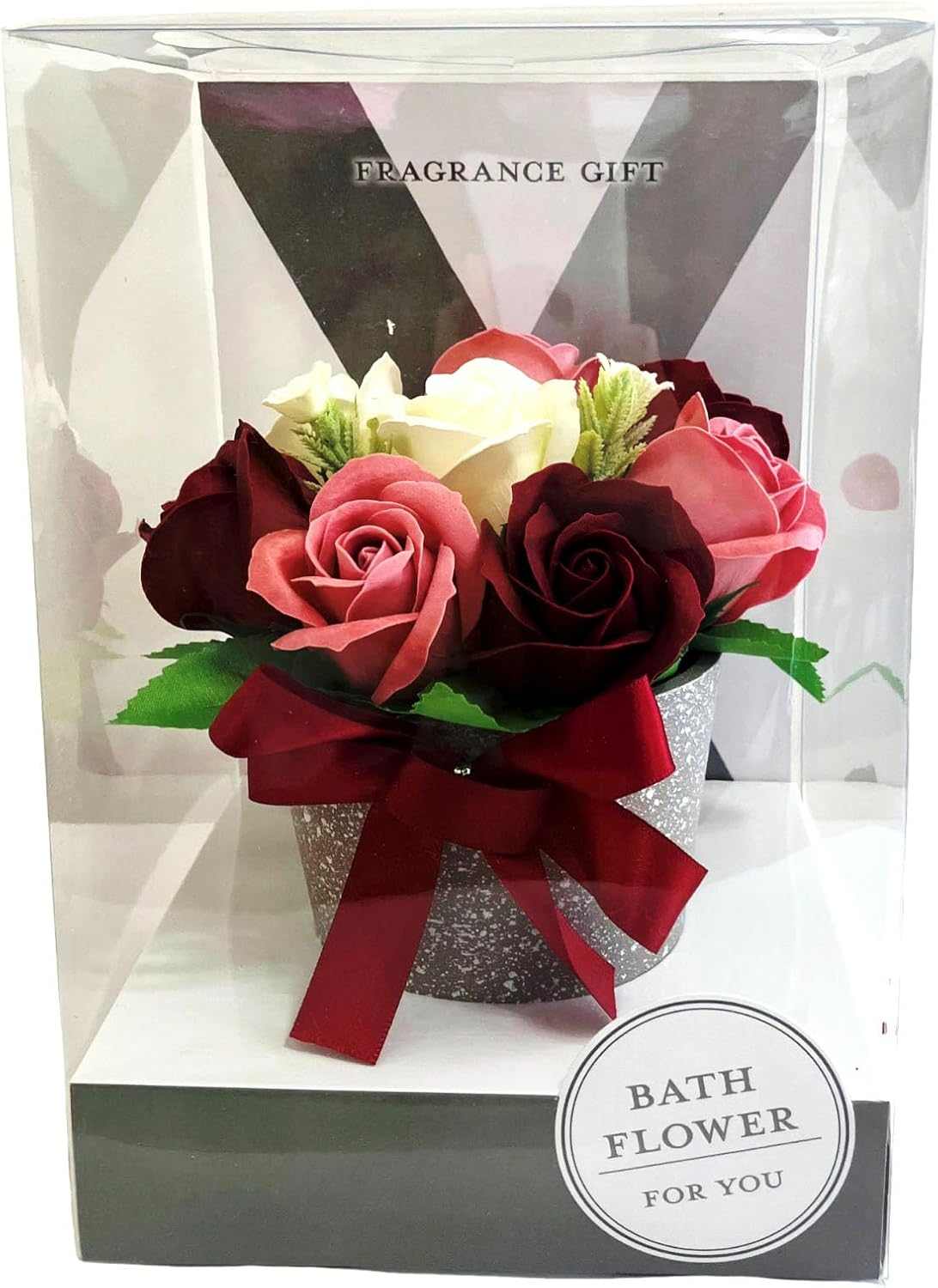 Q-FLA 786167 Soap Flower Bath Salt, Arrangement, MG, Romantic Mauve Gift, Gift