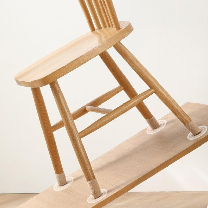 12 Pcs Universal Chair Leg Floor Protectors, Self Adhesive Multi-Functional Table and Chair Protection Tape, Noise Reduction for Protecting Floors from Scratches and Noise for Floors Fit All Legs - Khaki image number 2