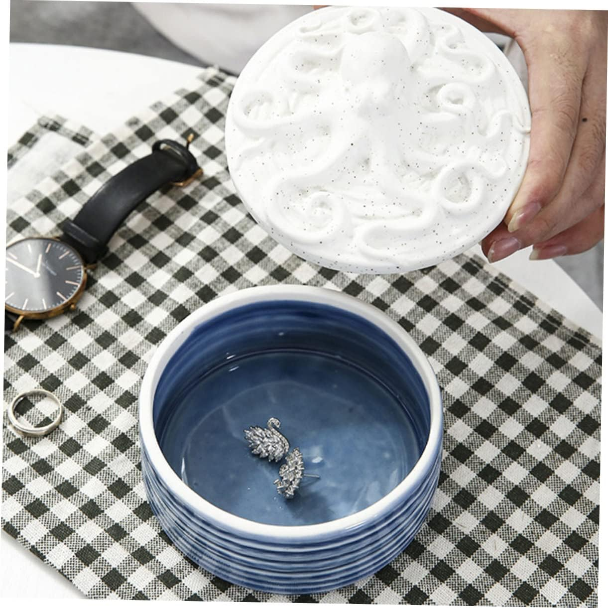 LABRIMP Nordic Style Ceramic Storage Jar Food Storage Jar Lid for Home Kitchen Bar image number 4