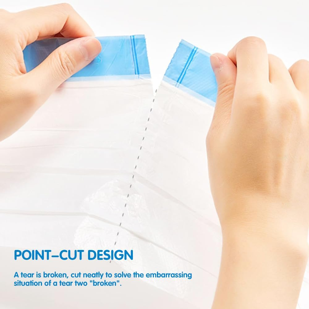 Dhqkqg Pack of 75 Bin Bags, Bin Bags with Carry Handle, Self-Cleaning Cat Litter Tray, Self-Cleaning Bin Liners, Cat Litter Box Bags, Liquid-Proof, Durable, 5 Rolls/75 Pieces image number 6