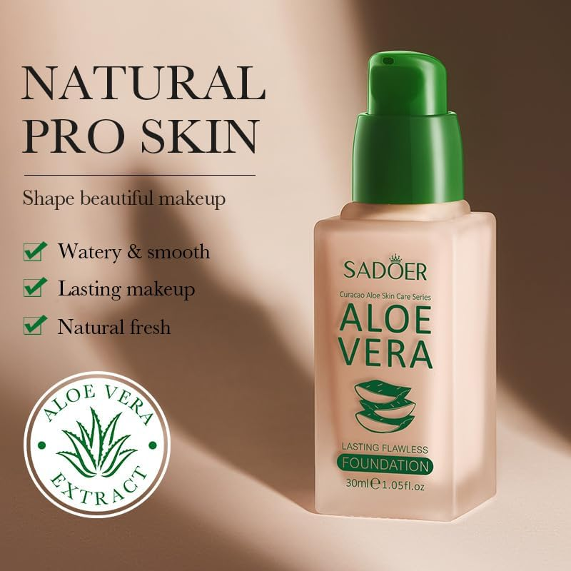 Aloe Liquid Foundationaloe Liquid Foundation, Natural Concealer, Long-Lasting Makeup, Refreshing and Oil Control, Liquid Foundation. image number 3