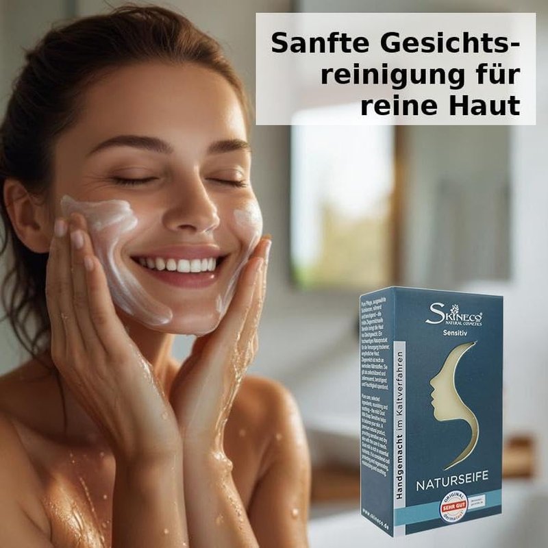 Skineco Natural Soap Sensitive | 5 X Sustainable Goat'S Milk Soap | Solid Shower Gel | Piece Soap for Dry Sensitive Skin | Body Soap | Hand Soap |