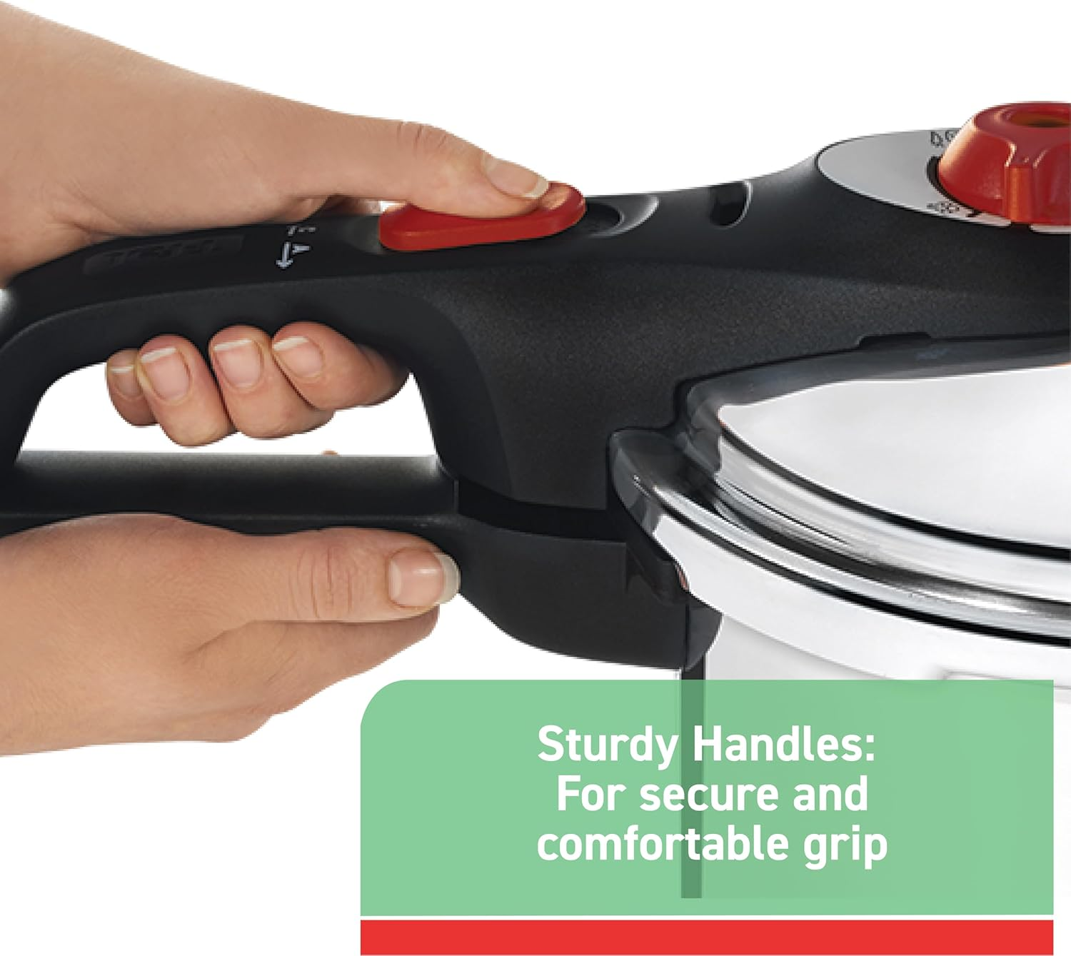 T-Fal P2614634 Secure Aluminum Initiatives 12-PSI Pressure Cooker Cookware, 6-Quart, Siver image number 3