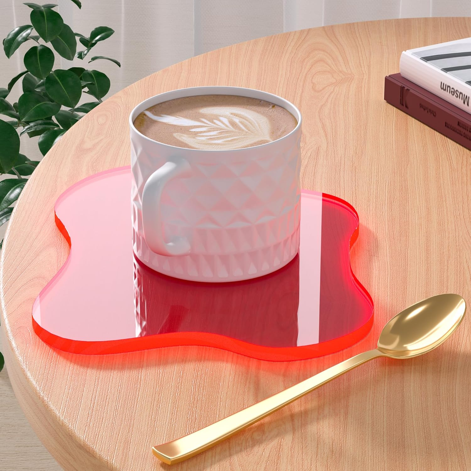 Acrylic 5Pcs/Set Coaster for Desk, Clear Bar Drink Coaster, Clear Cloud Shape Coffee Cup Coaster, Perfect for Tabletop Protection and Accessories Display.