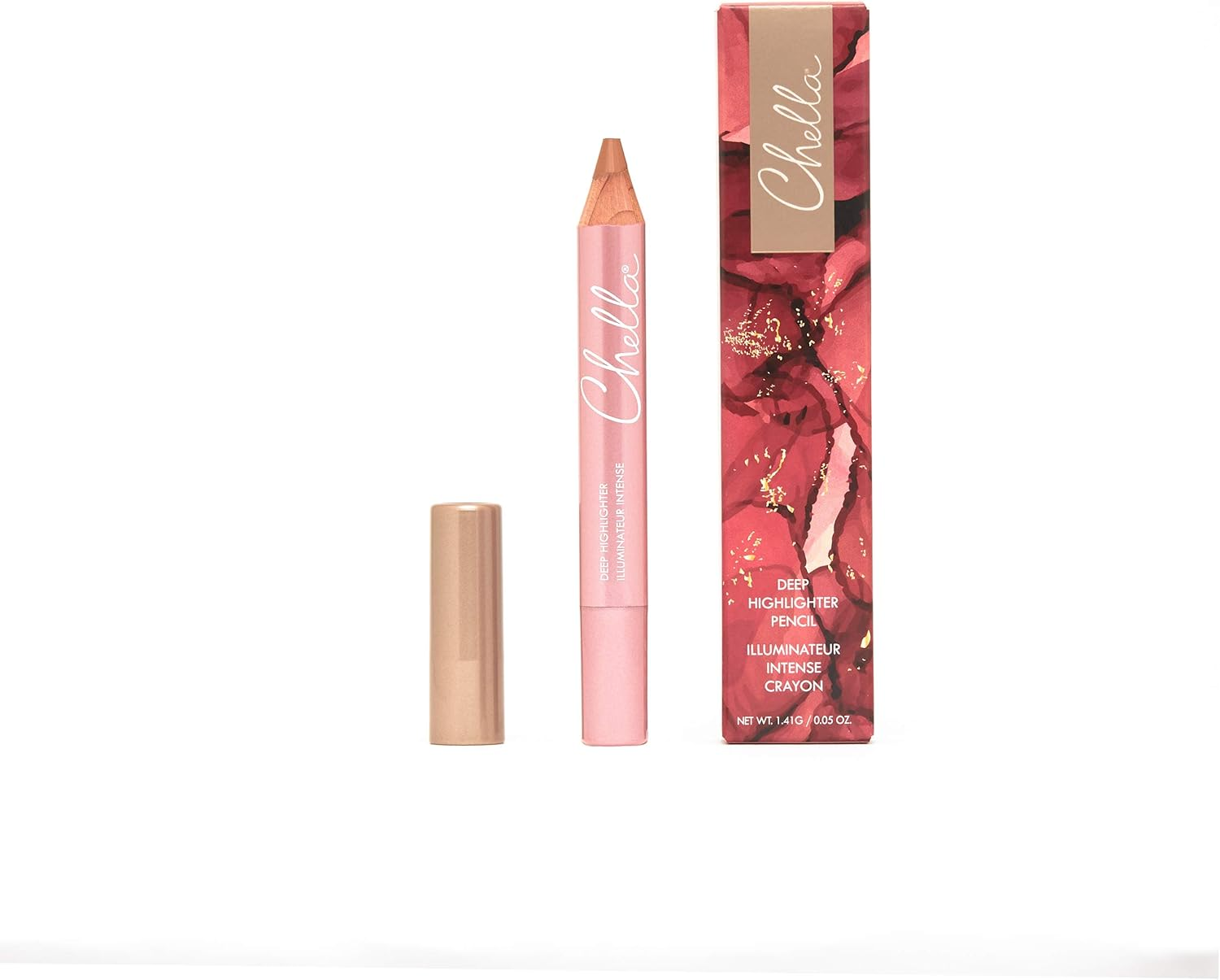 Chella Highlighter Pencil, Deep - Vegan, Cruelty Free, Paraben Free, Gluten Free - Use as a Highlighter, Concealer and under Eye Liner image number 6