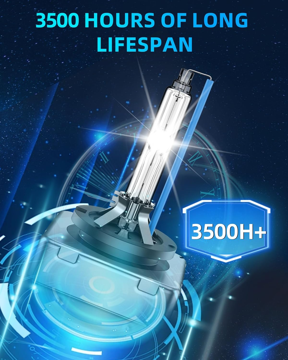 Fit for Jeep 2017-2021 Compass 2014-2021 Grand Cherokee 2014-2018 Cherokee D3S HID Xenon Headlight Bulb, 350% Brightness, High Low Beam Light Bulbs, 8000K White Blue, Pack of 2 image number 1
