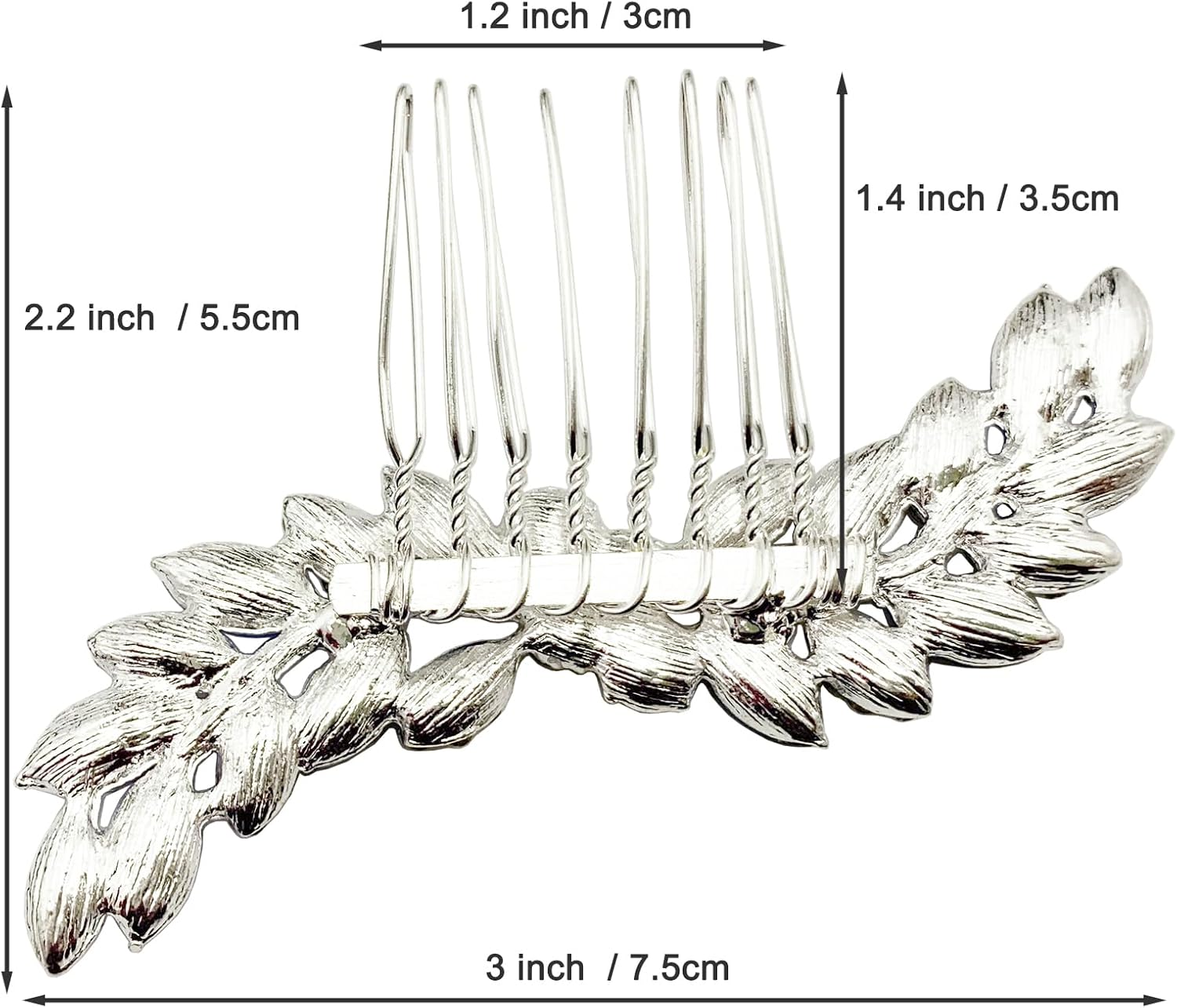Bridal Crystal Hair Comb Small Wedding Alloy Rhinestone Party Prom Hair Piece Accessories Elegant for Women Girls (Royal Blue + Silver) - Red + Gold image number 2