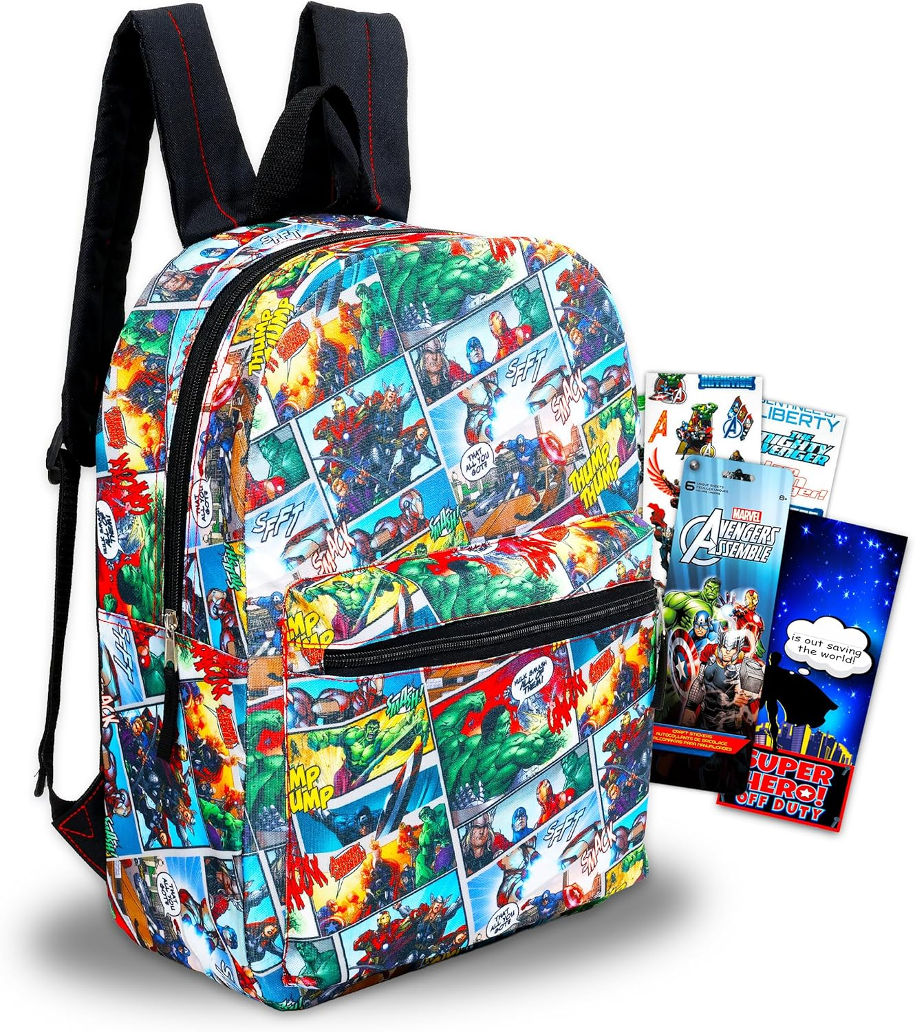 Marvel Avengers Backpack for Boys Girls Kids - 2 Pc Bundle with 16" Marvel Comics Avengers School Backpack Bag and Stickers (Avengers School Supplies), Avengers, Backpack, Avengers Backpack for Boys image number 5