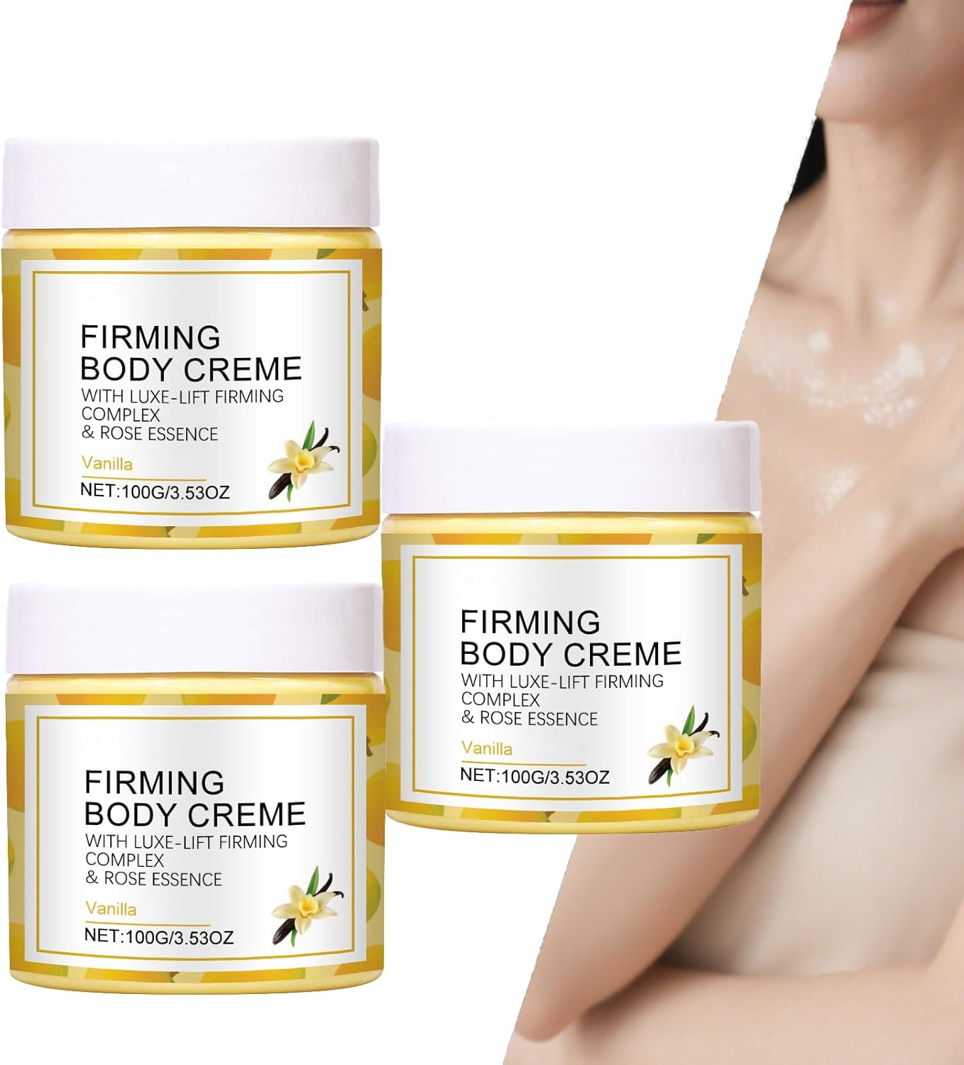 Firming Body Cream, Tightening and Lifting Neck Cream for Hydration and Wrinkle Reduction, Pistachio Lotion for Dry Skin, Nourishing Vanilla Scent, for Men and Women, Naked and Thriving (2PCS)