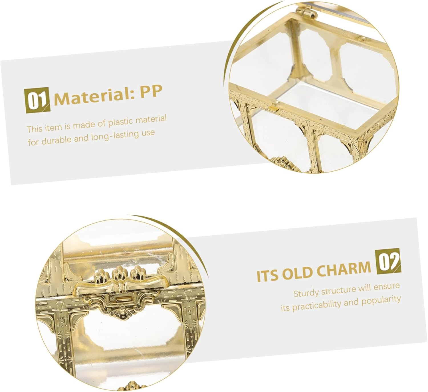 WOONEKY 2Pcs Pirate Treasure Box Crystal Jewelry Box Plastic Treasure Chest Organiser for Jewelry Storage image number 2