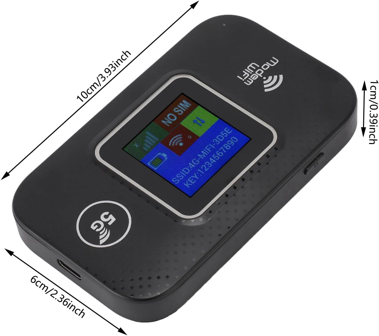 CHICIRIS 4G Portable Wifi Router, 4G LTE Portable Wifi Router Fast 300Mbps Sharing up to 10 Wifi Devices for Europe with LCD Display