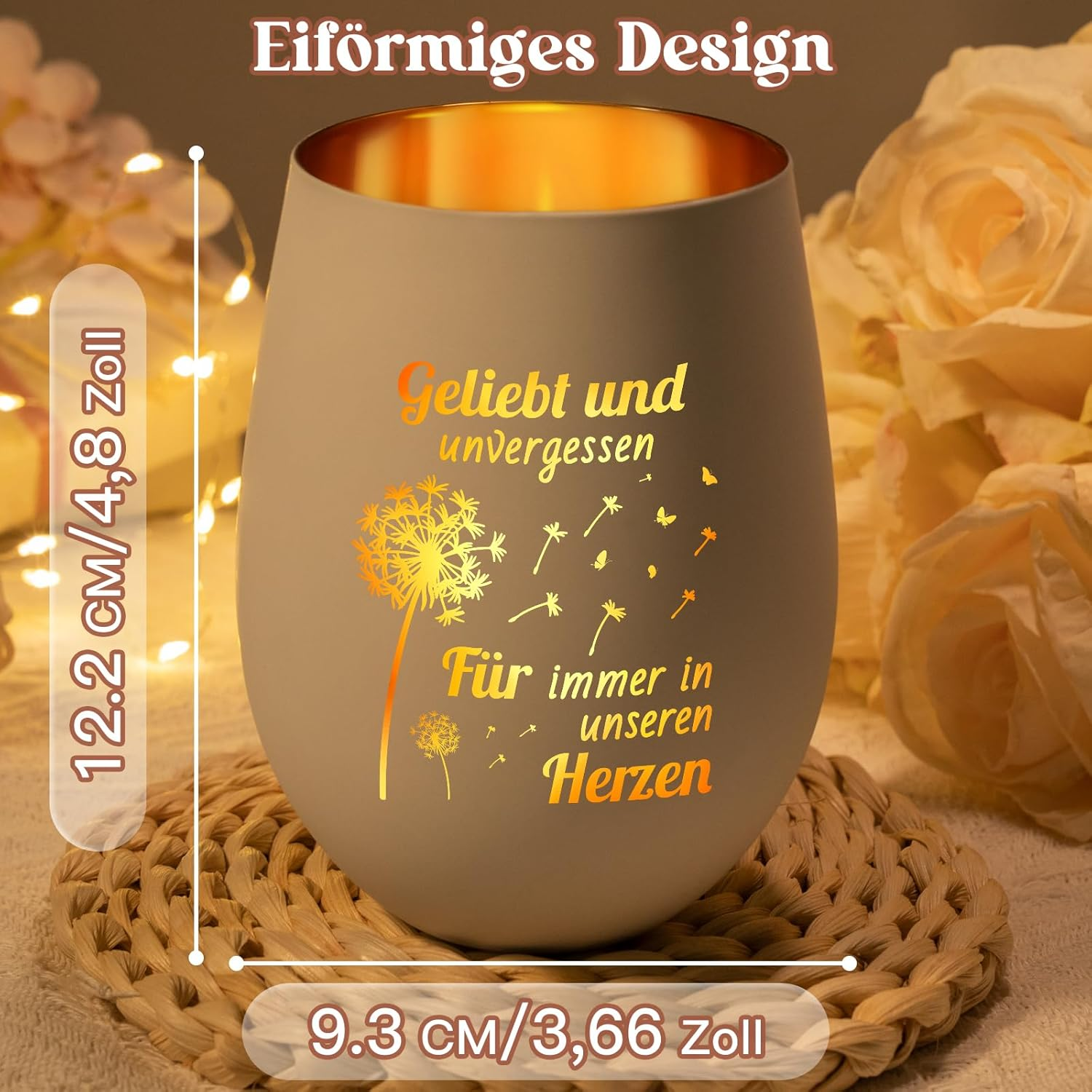 Mourning Gift Mourning Light Lantern with Engraving for Always in Our Heart, Funeral Candle, Grave Decoration, Mourning Gifts, Mourning Light, Funeral Gifts for the Survivors, Consolation Gifts image number 4