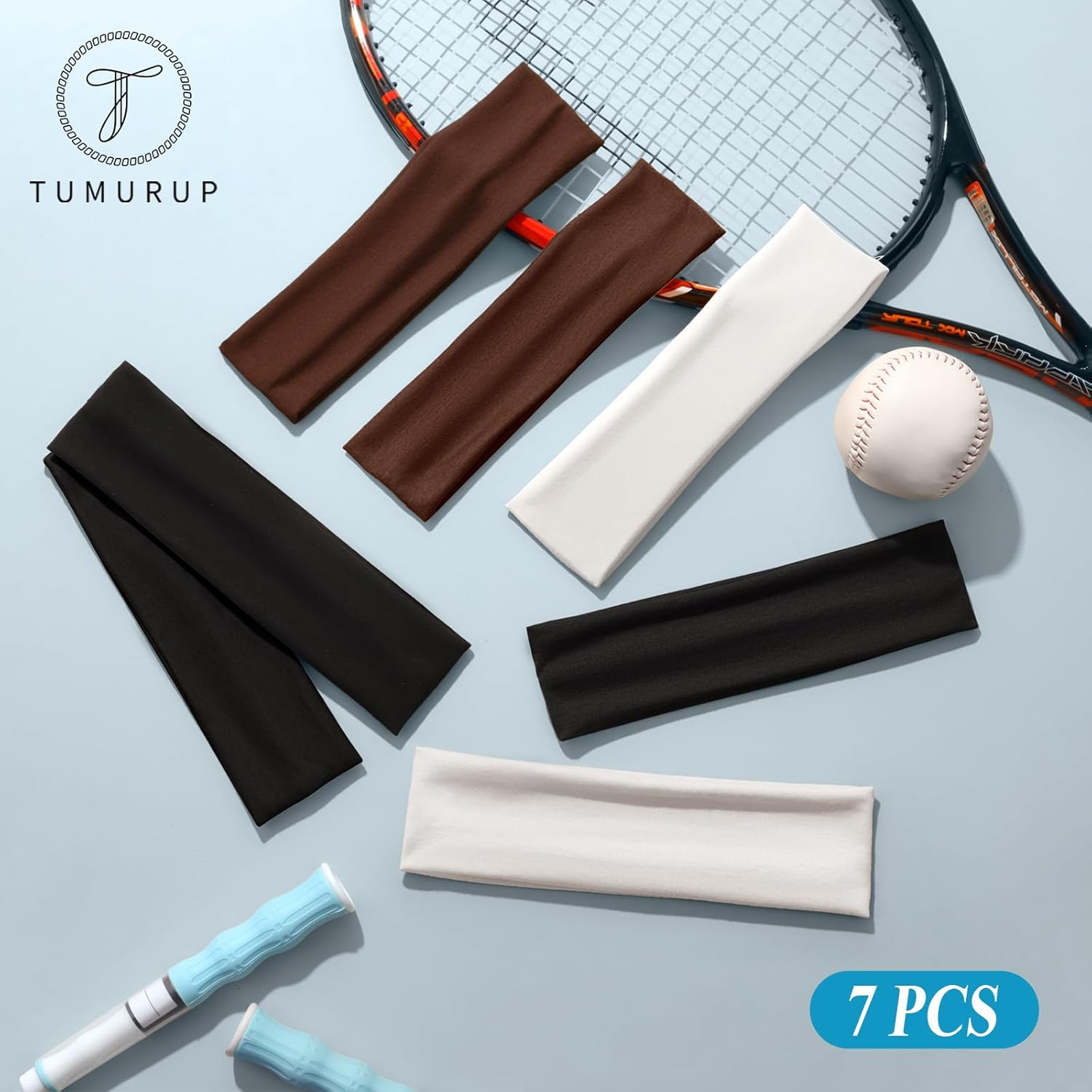 Tumurup Women'S Sports Headband, 7 Pieces Hair Band, Women'S Thin Elastic Hair Bands, Non-Slip Headband, Soft Hair Band, Yoga, Fitness, Running image number 1