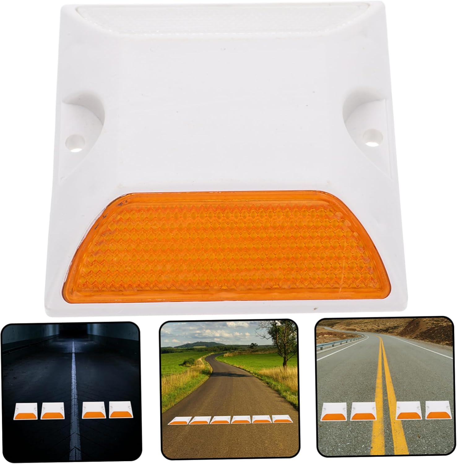 Gatuida 2Pcs Reflective Road Studs for Driveway Reflective Road Markers Driveway Markers for Parking Lots and Side Safety image number 2