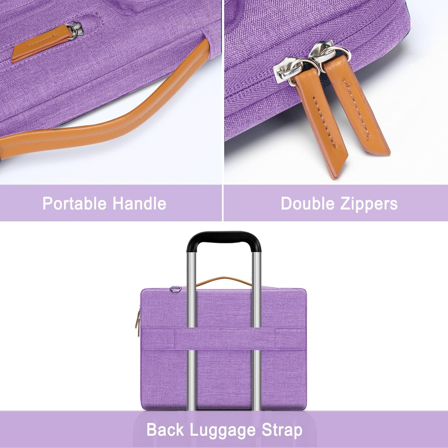 MOSISO 360 Protective Laptop Shoulder Bag, Computer Bag, Side Open Messenger with 4 Zipper Pockets&Handle image number 7