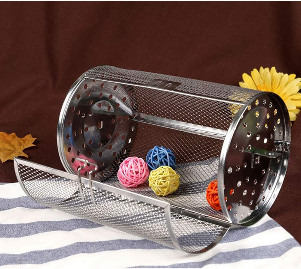 Yueyang Stainless Steel Grilled Cage, BBQ Grill Roaster, Rotisserie Grill Basket for Vegetables, Nuts, Fruits & Meats, with Door Opening Design image number 6