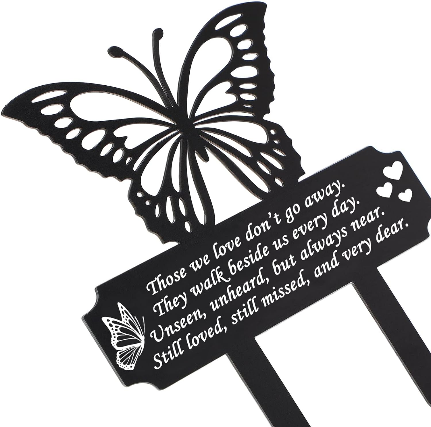 Buryeah Cemetery Decorations for Grave Butterfly Memorial Grave Markers Plaque Stake Metal Memorial Sympathy Cemetery Garden Stake Decoration for Outdoors Yard(Small) image number 5