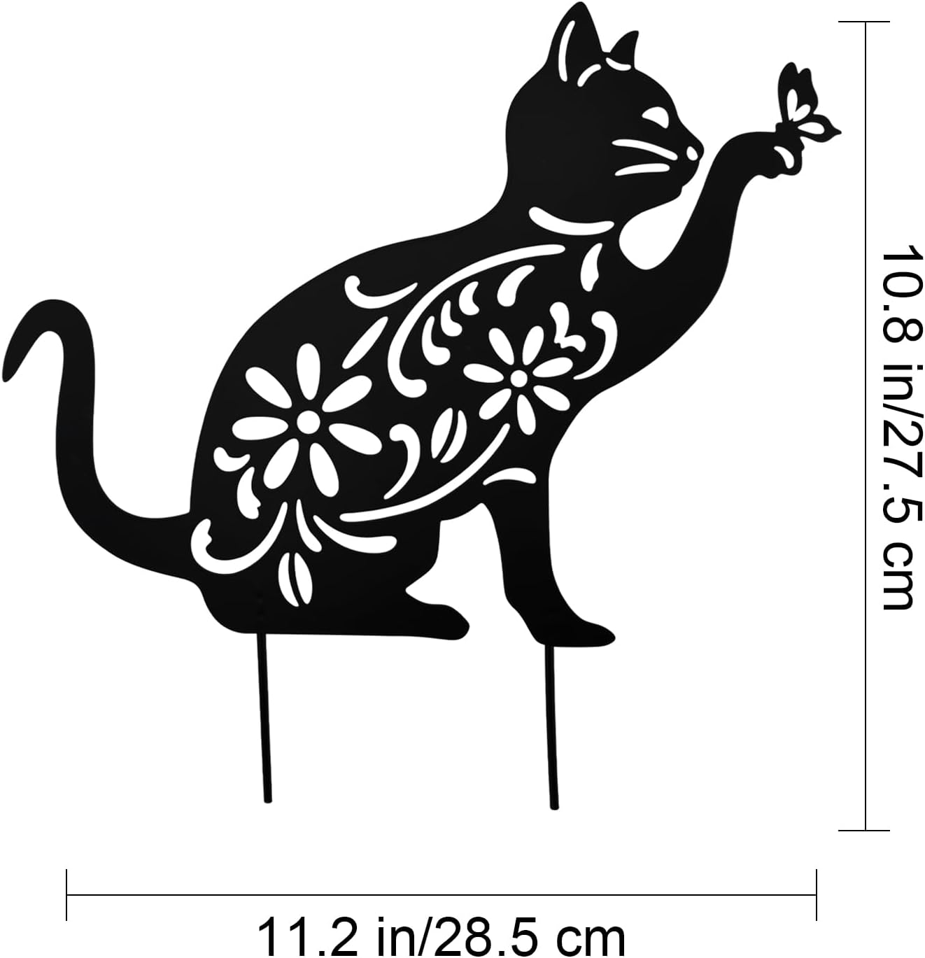 Mrmrkura Metal Cat Stakes Garden Decor Stakes Black Cat Silhouette Statue for outside Metal Cat Decorative Ornaments for Outdoor Garden Home Patio Yard Decor (1 Cat) image number 3