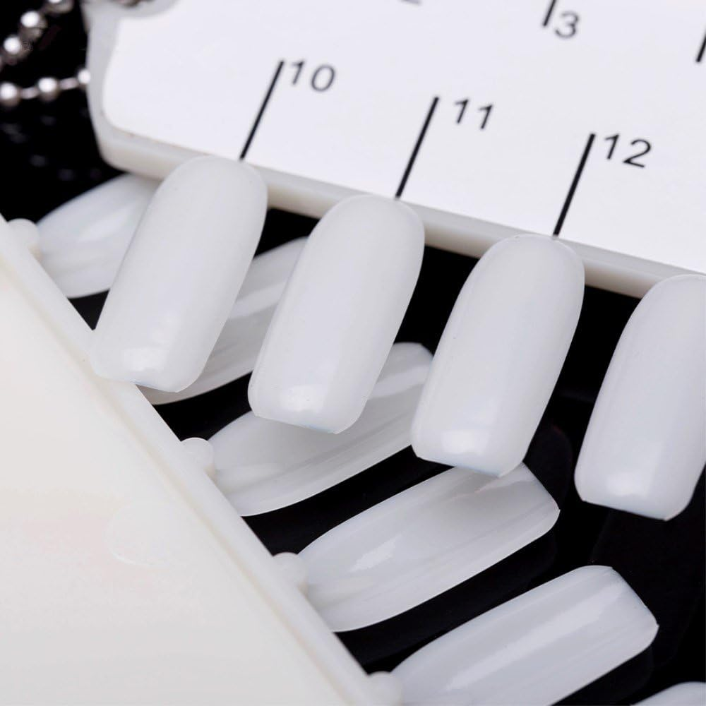 Yueton Pack of 2 Sets 36 Tips per Unit Double Layer Nail Color Display Card Nail Art Practice Design Training Plastic Polish Board Swatches with Ball Chain