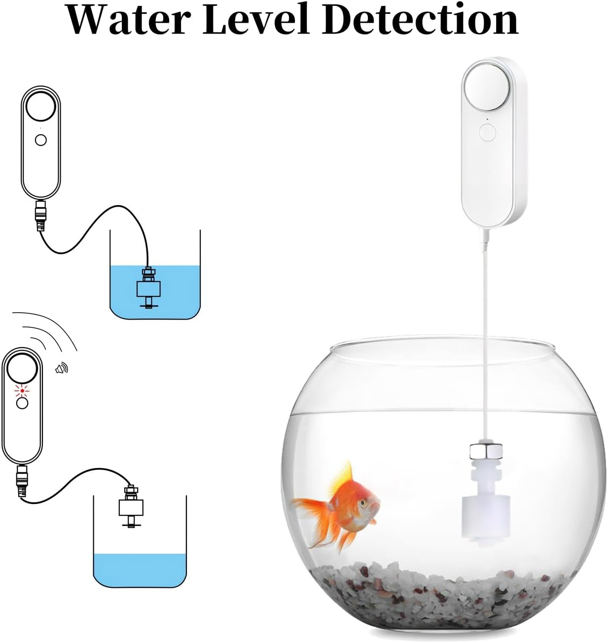 Lancoon Wifi Water Level Detector Tuya Smart Sensor Alarm Dual Probe Loud Volume APP Alert Monitoring with 6.5 Feet Detection Line for Swimming Pool Fish Tank Aquarium - Water Level Probe image number 5