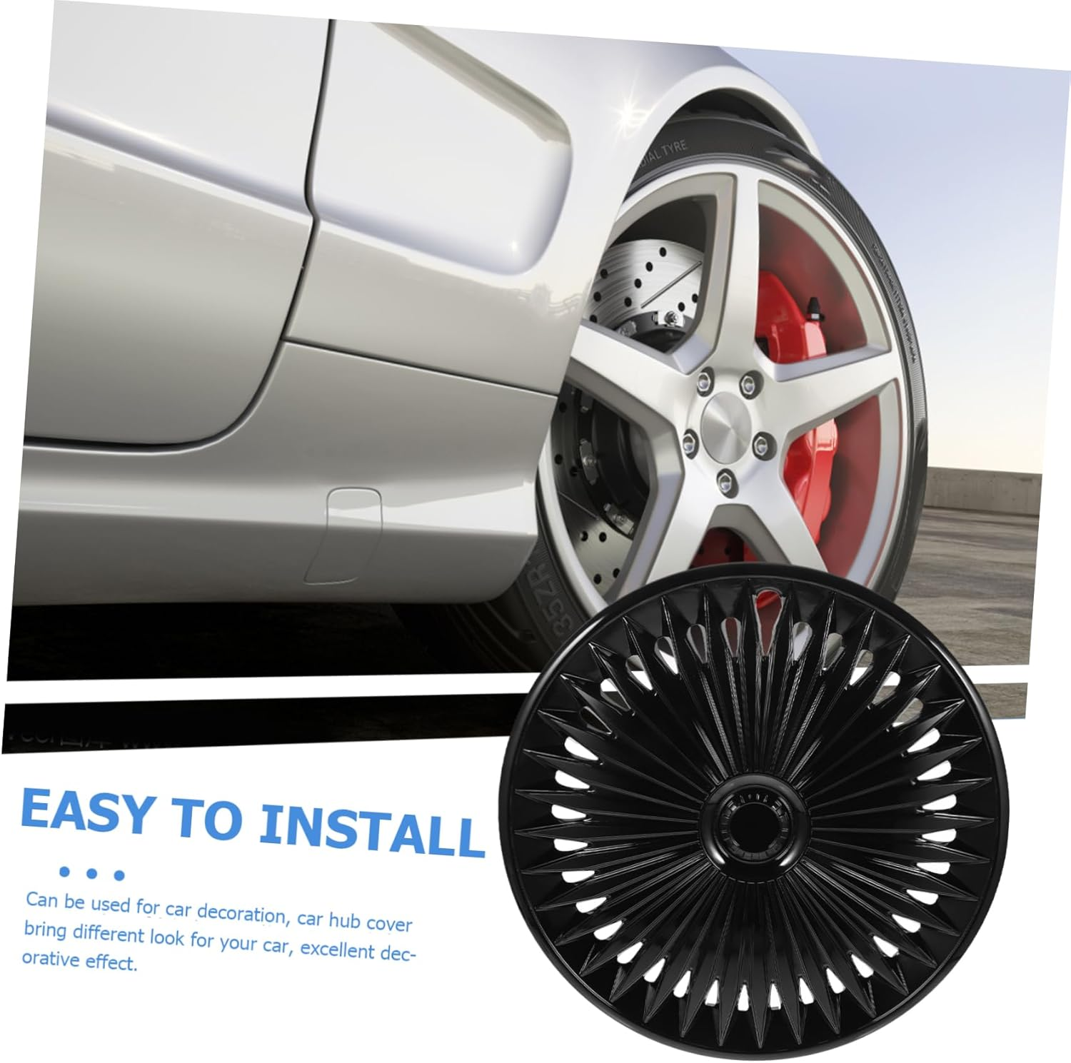 MOLUCKFU Automotive Wheel Hub Cover 15In Universal Fitment Decorative for Car Vehicle Auto image number 4