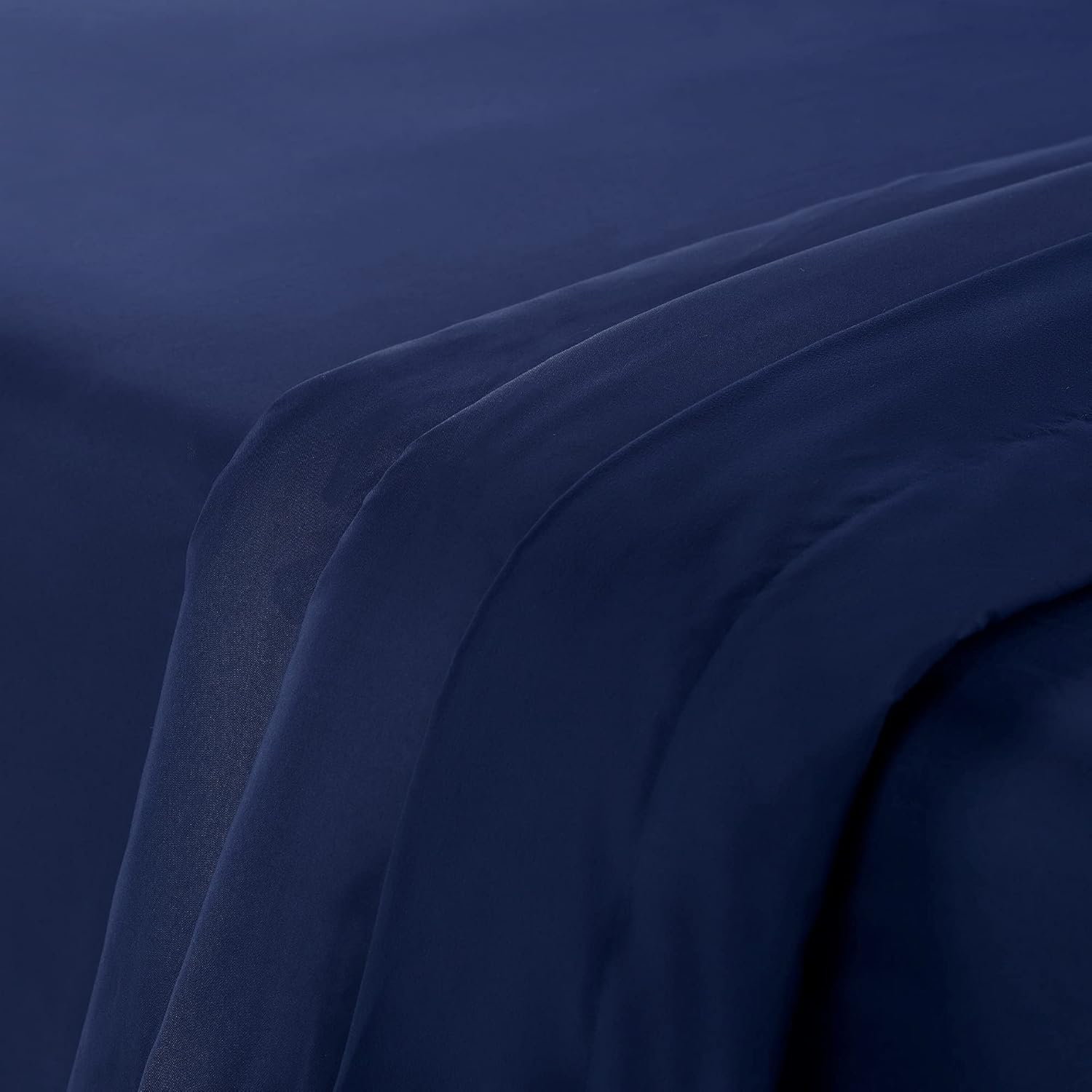 Serta Simply Clean Super Soft Hypoallergenic Stain Resistant Deep Pocket 4 Pieces Solid Bed Sheet Set, Queen, Navy image number 5