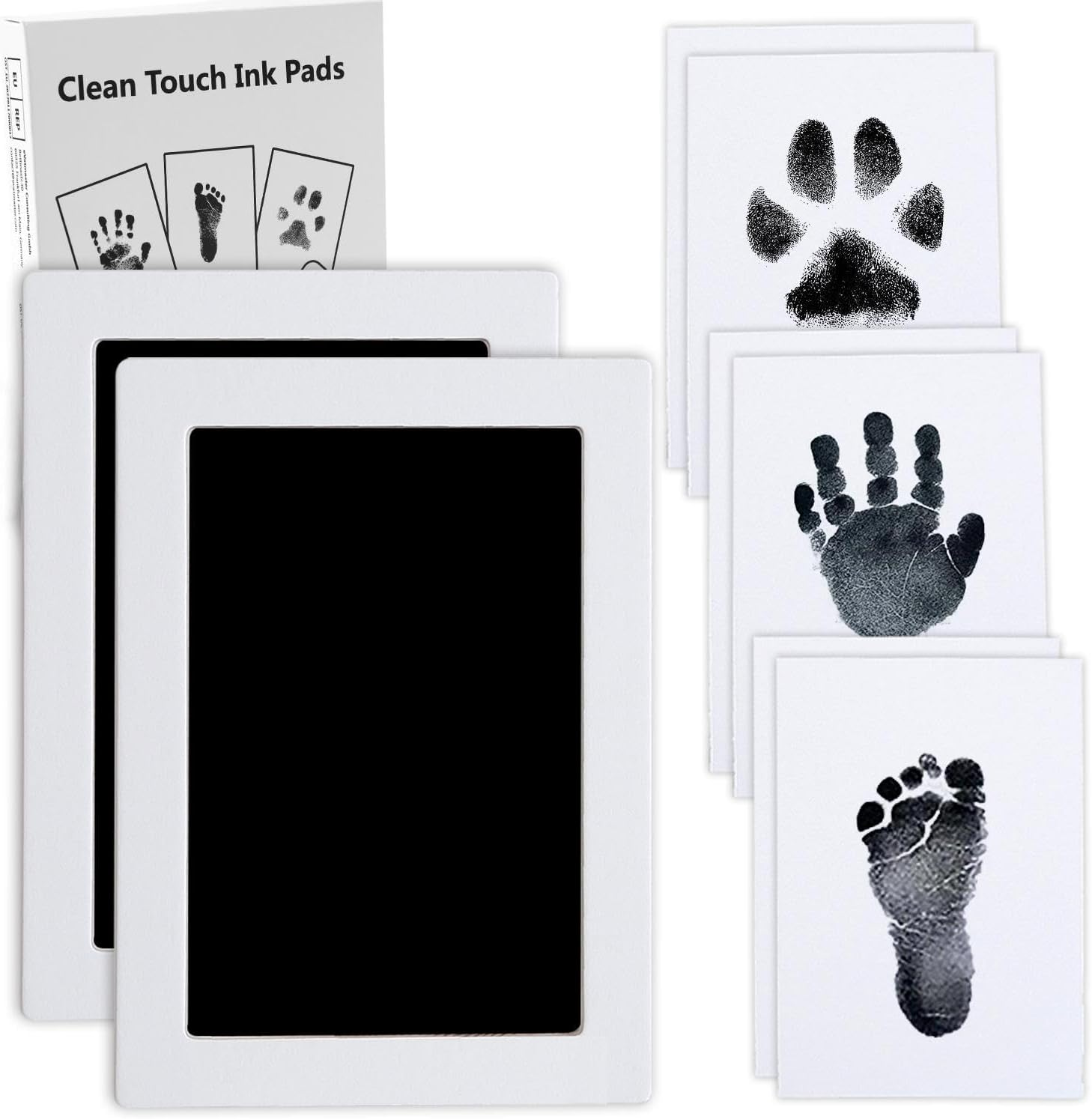 Hiumotan XL Size 6-Pack Imprint Cards & 2 Baby Handprint Ink Pads with Clean-Touch，Baby Inkless Hand and Footprint Kit,Baby Hand and Footprint Kit，Baby Footprint Kit，Baby Shower Gifts,Paw Print Kit,Newborn Essentials image number 5