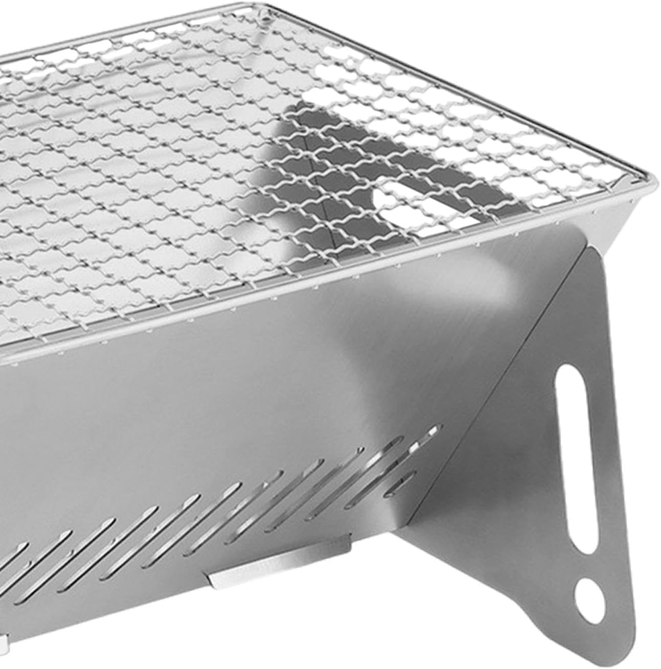 Barbecue Charcoal Grill Wood Burning Grill Stainless Steel Tabletop Camping Stove Folding Grill for Patio Hiking Garden Beach image number 3