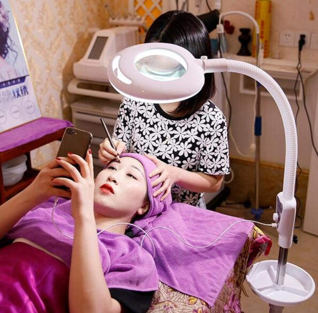 Magnifying Magnifier Lamp 360&deg; Rotatable Floor Standing Magnifying Lamp with 20X Magnifying Glass Light Spa Beauty Tattoo,Pink A/A XXZ image number 1