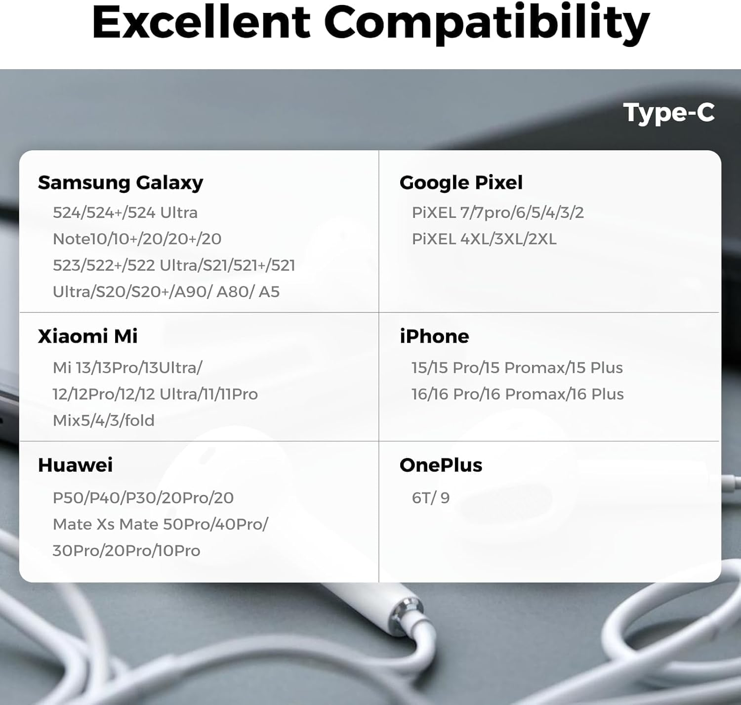 USB C Earphones Compatible with Phone16/15, Pad Pro, Galaxy S23/S22, Pixel 7/6, Hifi Stereo Noise Reduction Earbuds with Mic & Volume Control, for Calls, Music, and Gaming image number 5