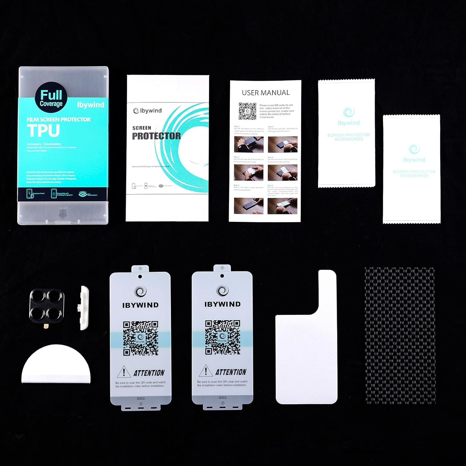 Ibywind for Motorola Edge 60 Fusion 5G 6.67", 2 Pcs Screen Protector, Flexible TPU Film,With 1 Piece of Camera Lens Protector,1 Piece of Back Film[Easy to Install,High Clear] image number 4