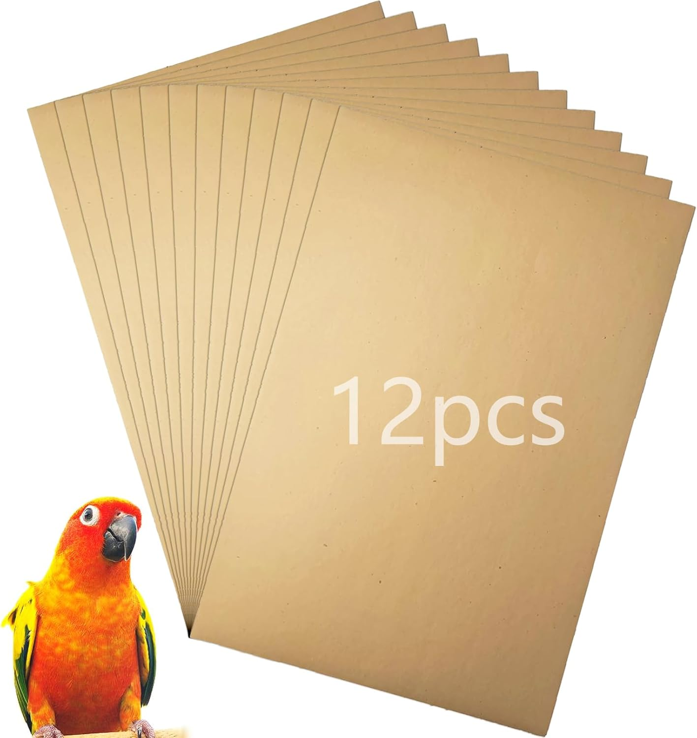 Hamiledyi 22 PCS Bird Gravel Paper Special Sea Sand Liner for Page Parrot Cage Gravel Paper Mat 17X11 Inches Disposable Cushion Pads for Bird Parakeet Budgie image number 1