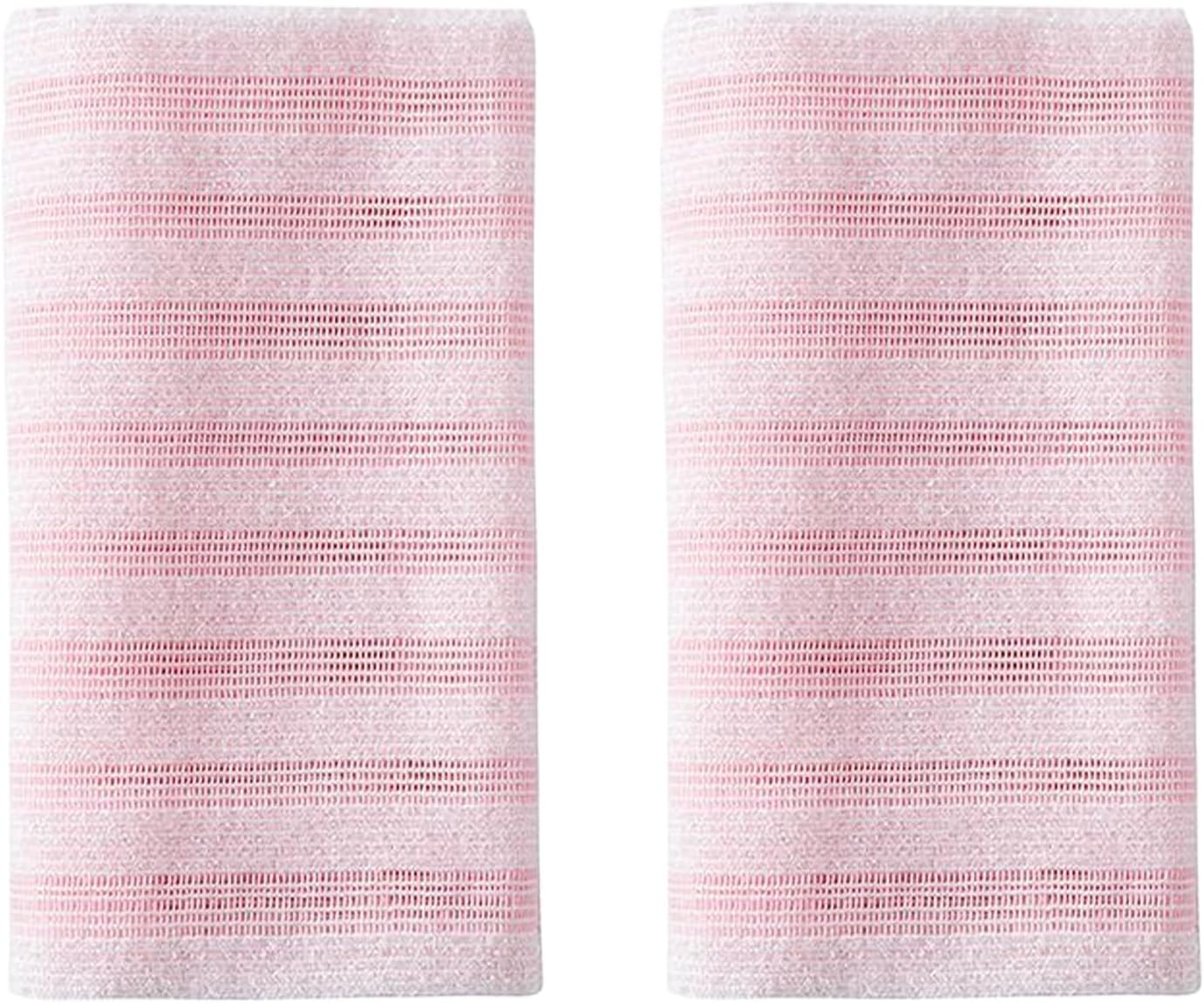 WUISOLQP 2Piece Loofah Sponge Extra Long Exfoliator Bath Towel, Antibacterials Shower Towel for Extra Hygiene Shower Sponges for Men Polyester, D