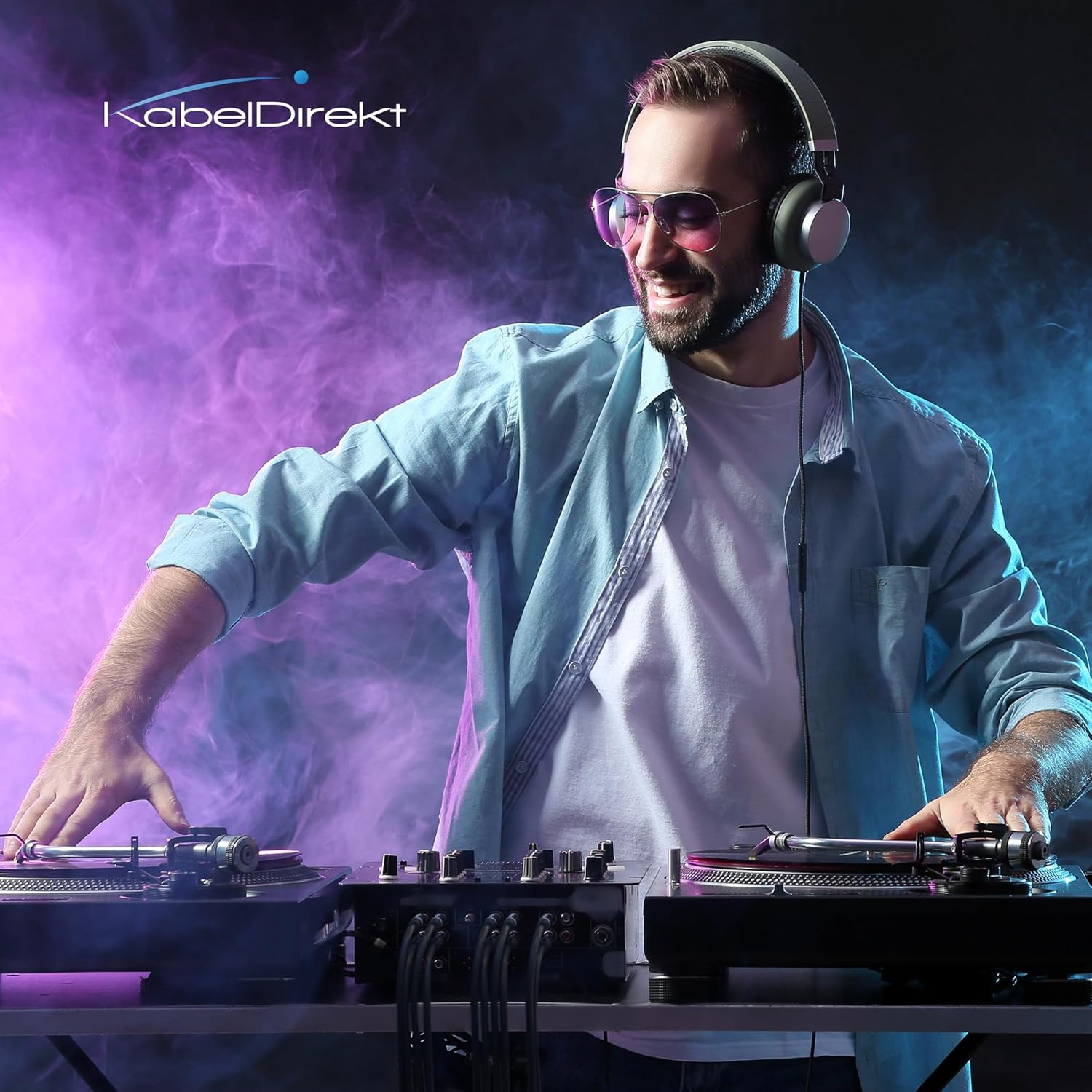 Kabeldirekt &ndash; RCA Cable, 2&times;2 RCA to RCA Plugs, Coaxial Audio Cable &ndash; Break-Proof, Perfect Sound Quality &ndash; 0.5M Short (Hi-Fi Phono Cable, Analogue & Digital Audio Cable for Amp/Hifi and Blu-Ray)