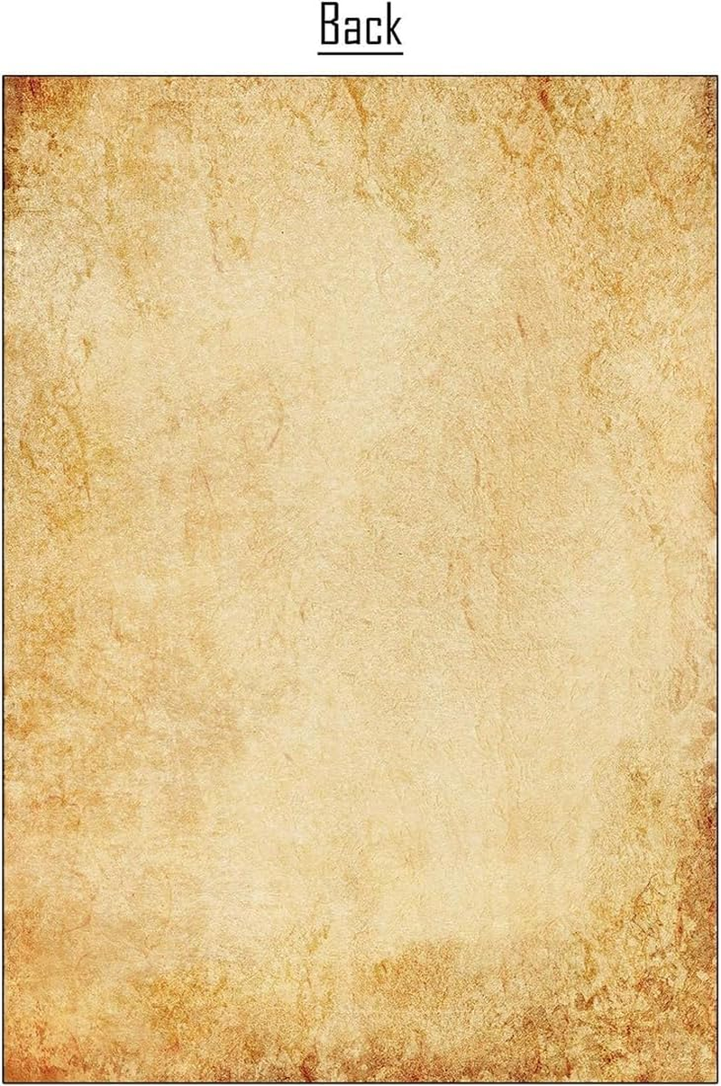 50 Sheets Vintage Design Paper, Old Looking Stationery Paper, Aged Antique Old Fashion Parchment Paper, Double Sided A4 Printing Writing Paper for Vintage Invitation Letters Crafts image number 2