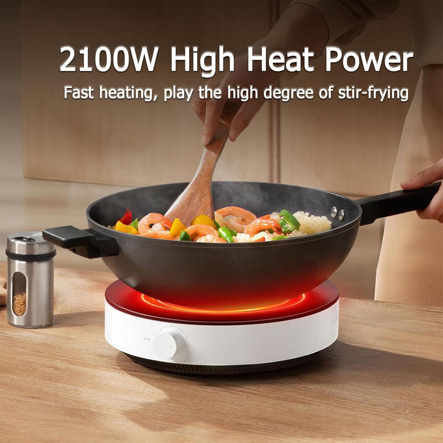 New XIAO MI MIJIA Induction Cooktop N1, 2100W Knob Electric Induction Cooker Hot Plate, 6-Gear Fire Adjustment Countertop Burner, Double-Layered Thicker Coils, 8 Safety Protection (AU Adapter) image number 1