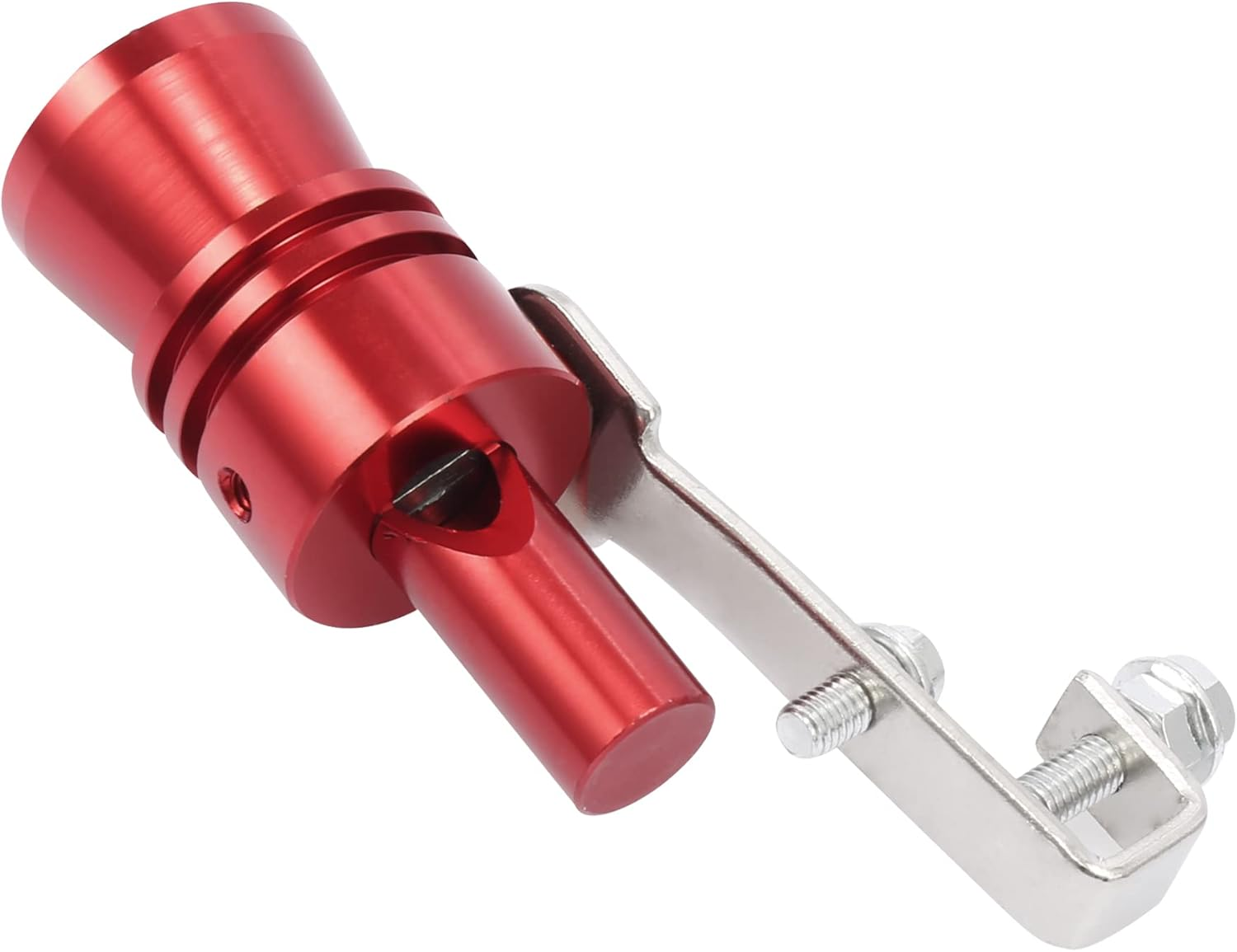 X AUTOHAUX 2Pcs XL Size Aluminum Alloy Universal Turbo Sound Exhaust Muffler Pipe Whistle Car Roar Maker Red image number 4