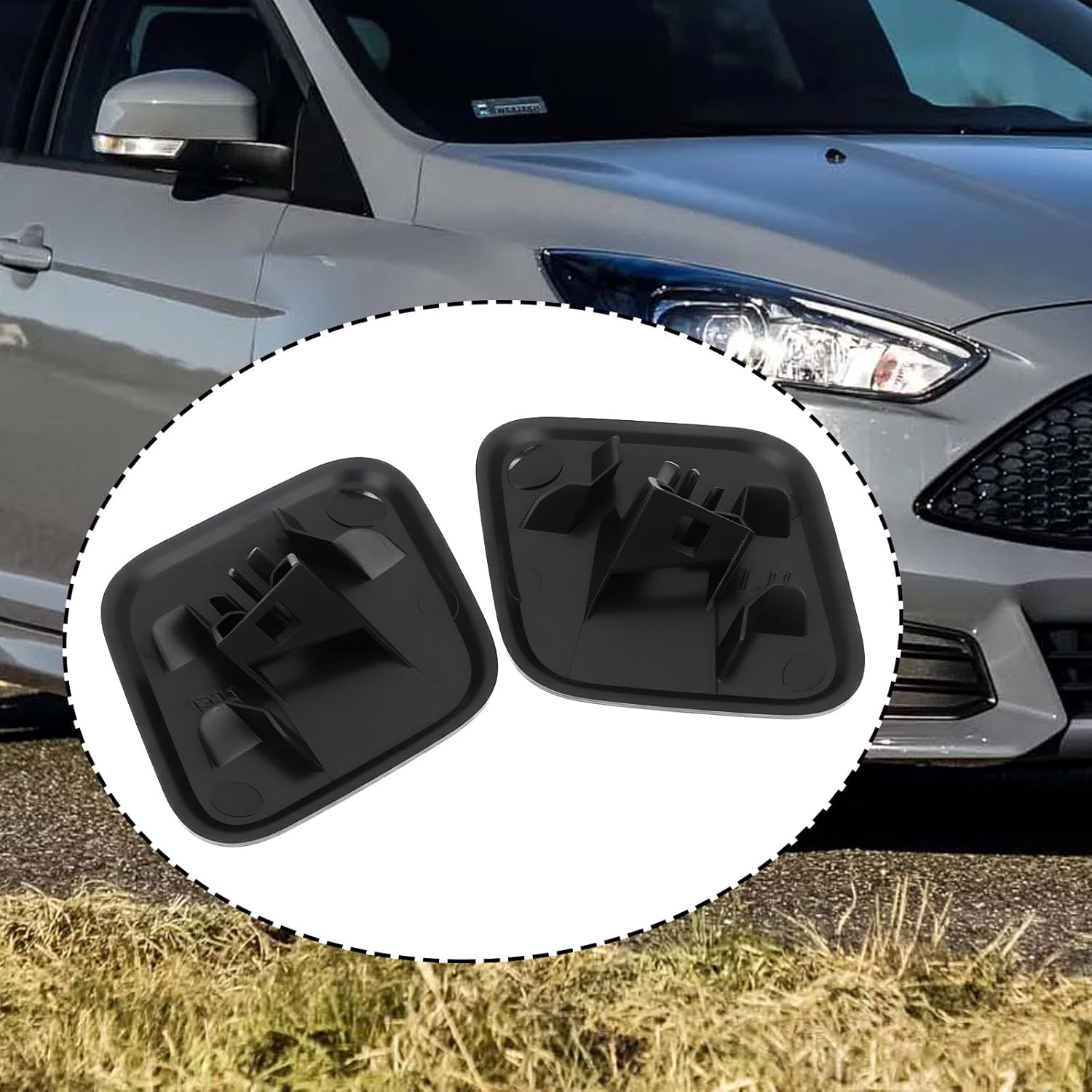 SG Store 2Pcs Headlight Washer Jet Nozzle Cap Cover Left & Right Compatible with Ford Focus MK3 RS ST 2015&ndash;2018 image number 3