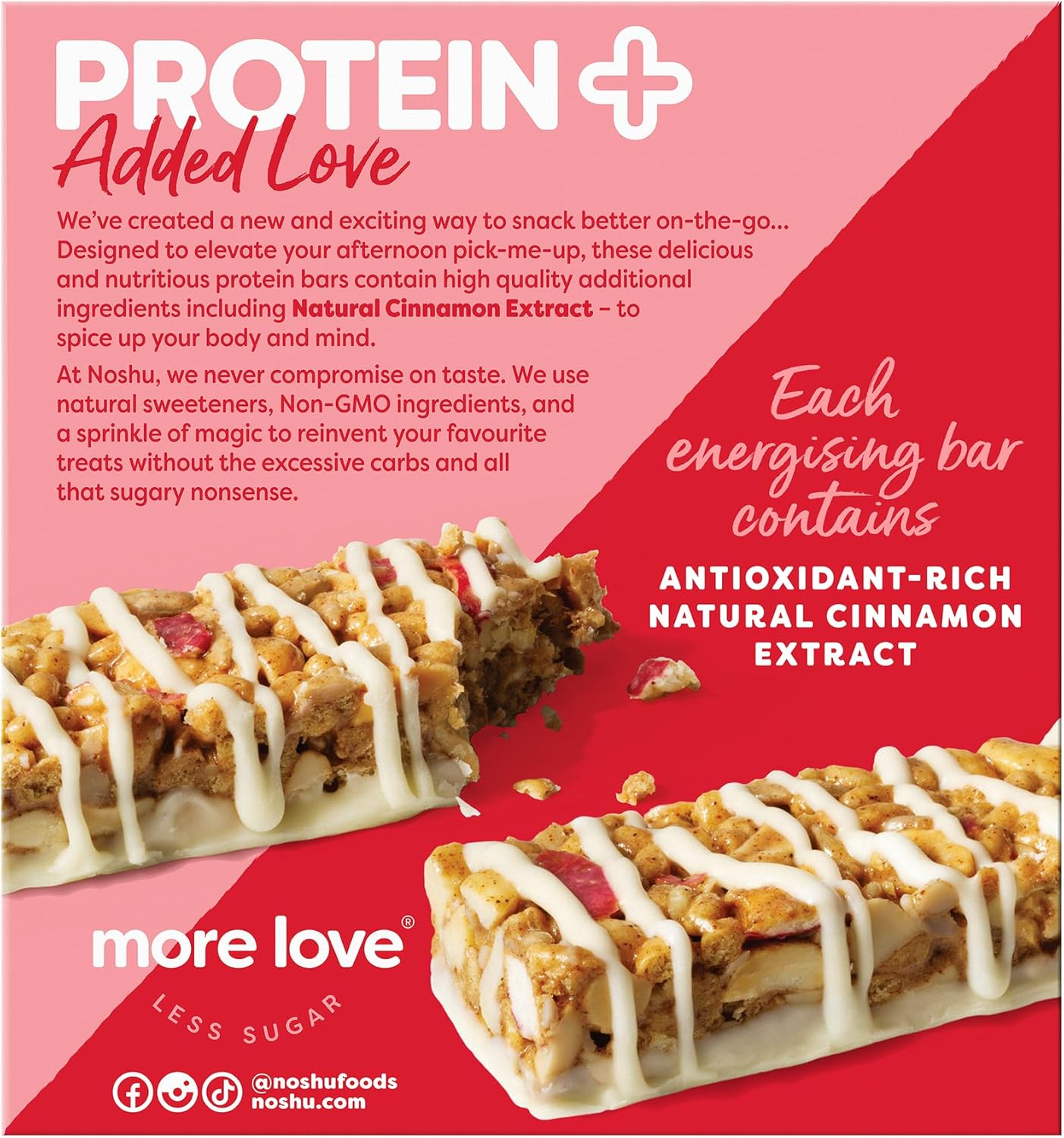 Noshu Protein+ Spiced Apple Pie Bars - 5 Pack (180G) image number 2