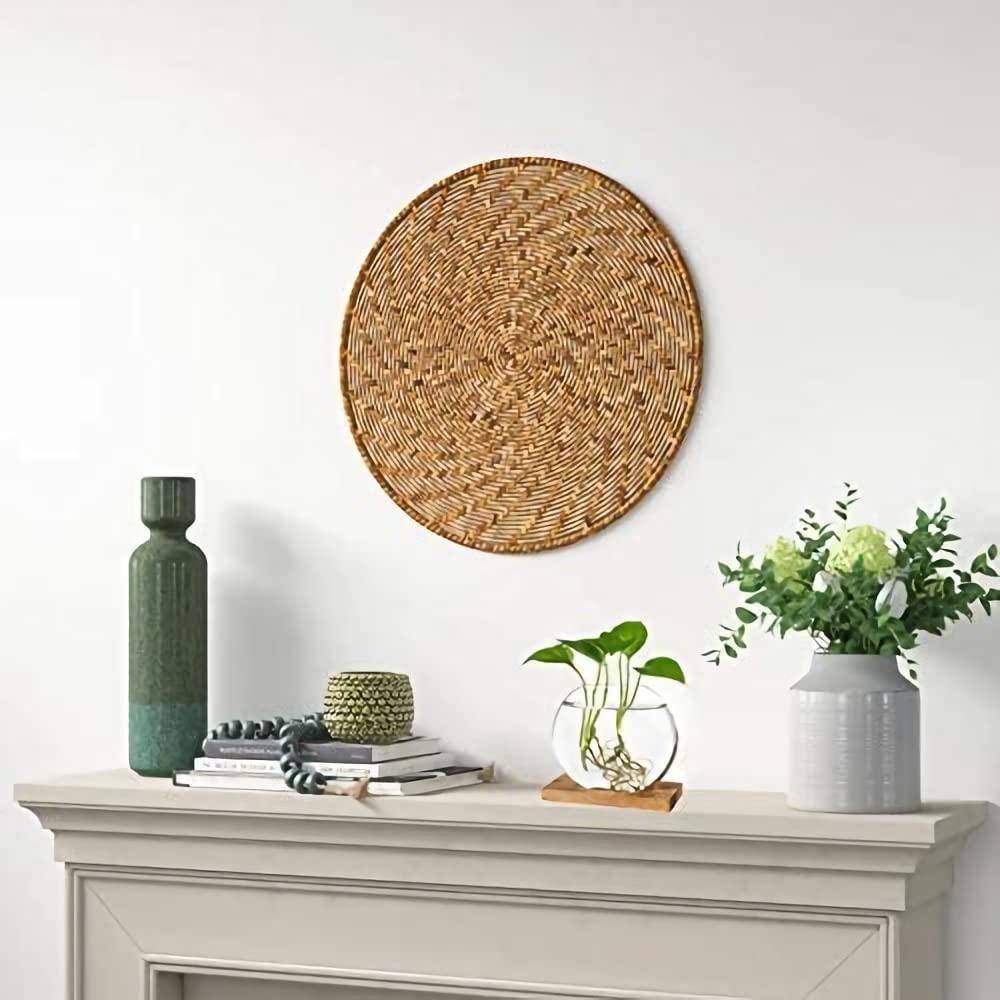 Kingbuy Desktop round Glass Planter Terrarium Flower Vase with Wooden Stand for Propagation Small Hydroponic Plants Home Office Decor, 2 Pack, Brown - Beige image number 6