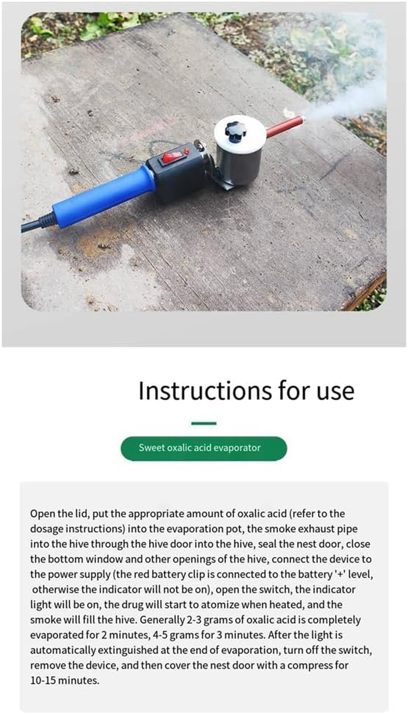 Upgraded Oxalic Acid Evaporator, Bee and Mite Atomizer, Electric Heating Bee and Acaricide Nest Door Evaporator Easy Install Easy to Use