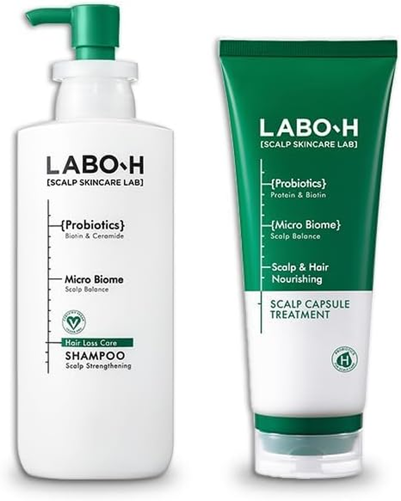 Scalp Strengthening Shampoo (400 Ml) and Scalp Strengthening Capsule Conditioner (220 Ml). K-Beauty Hair Growth & Anti-Loss Care Set for Labo-H image number 5