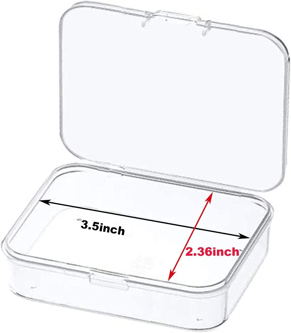 6 Pcs Mini Plastic Storage Containers Box with Lid, 3.5X2.4 Inches Clear Rectangle Box for Collecting Small Items, Beads, Game Pieces, Business Cards, Crafts Accessories image number 1