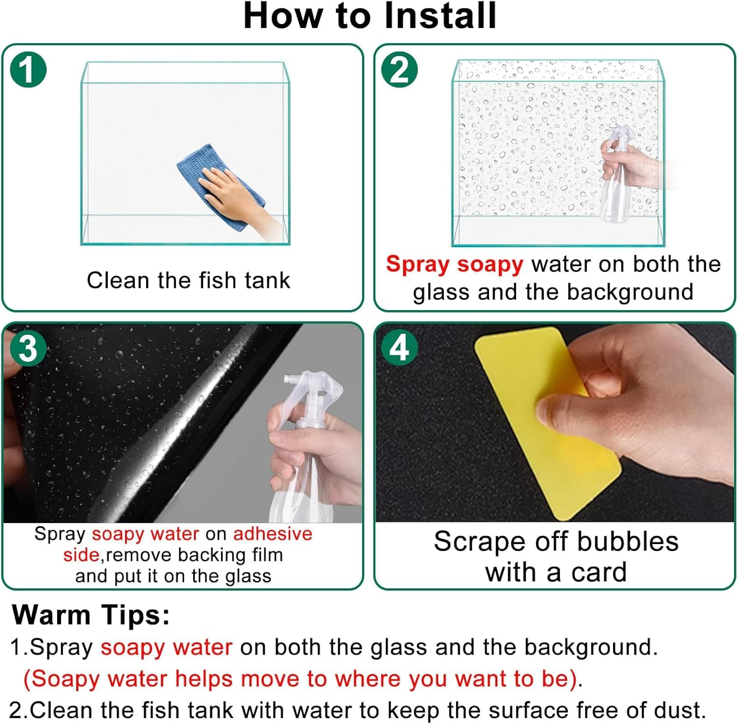 30Cm Black Aquarium Background Sticker, Fish Tank Aquarium Poster Wallpaper for Premium Static Aquarium Decoration and Fish Coloring image number 5