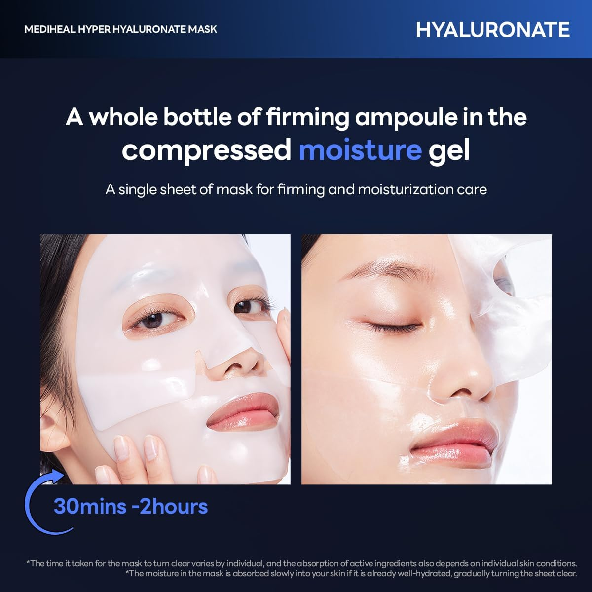 MEDIHEAL Hyper Hyaluronate_Deep Hyaluonate Mask 4Pcs | Deep Hydration Gel Mask for Quock Soothing Concentrated Moisturizing with Non-Irritating Ingredients | 30Mins Quick Care image number 1