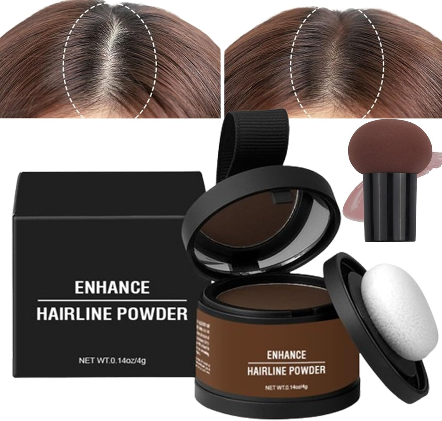 Waverloo Magic Root Cover Up, Waverlo Magic Root Cover Up, Waverly Magic Root Cover Up, 14 Colors Root Touch up Powder with Mirror, Instantly Conceals Hair Loss, Water Sweat Resistant (#06 Dark Brown)